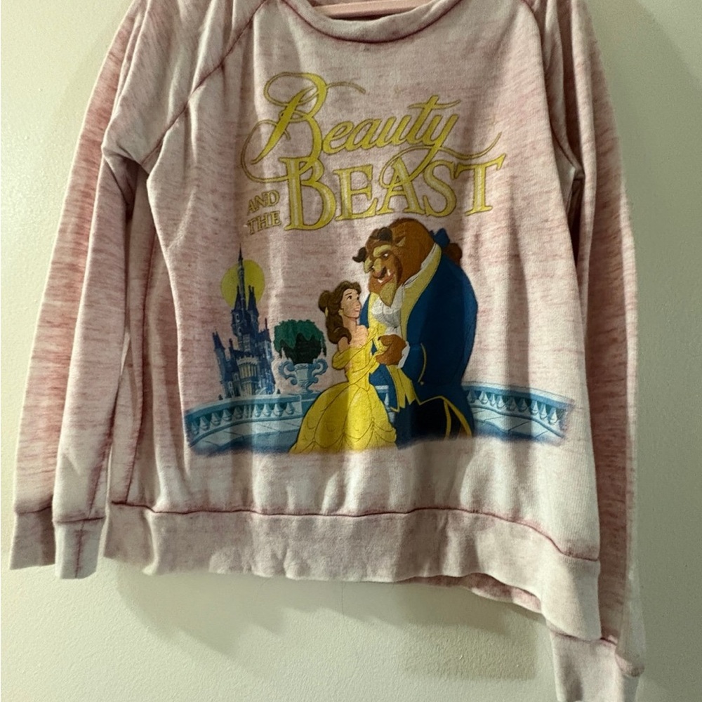 Disney Beauty and the Beast Kids Sweatshirt - Pink and Yellow